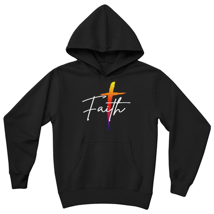 Faith Cross Youth Hoodie | Christian Pullover Hoodie Unisex