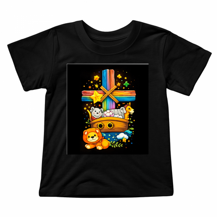 Noah's Ark Rainbow Cross Toddler T-Shirt – Christian Gift for Kids