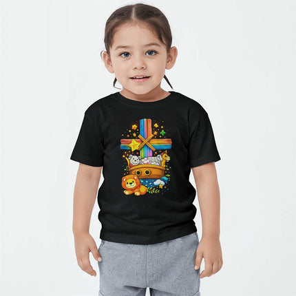 Noah's Ark Rainbow Cross Toddler T-Shirt – Christian Gift for Kids