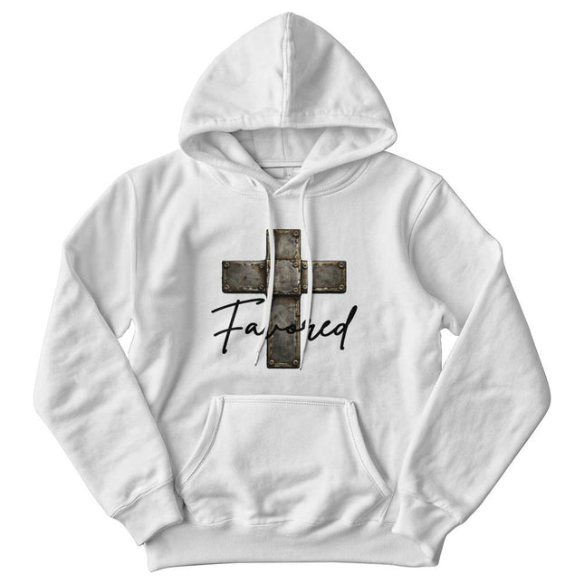 Christian Hoodie for Men | Favored Cross Faith Hoodie (Unisex)