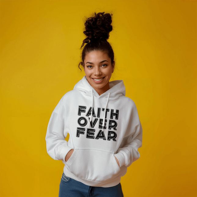 Faith Over Fear Hooded Sweatshirt – Christian Gift for Men