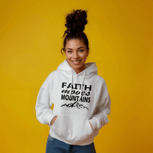 Faith Moves Mountains Hoodie | White | Christian Hoodie