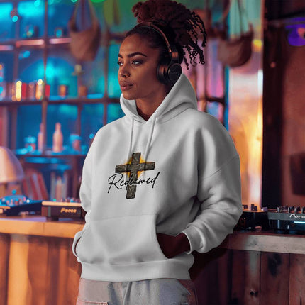 Christian Hoodie for Men | Redeemed Cross Faith Hoodie (Unisex)