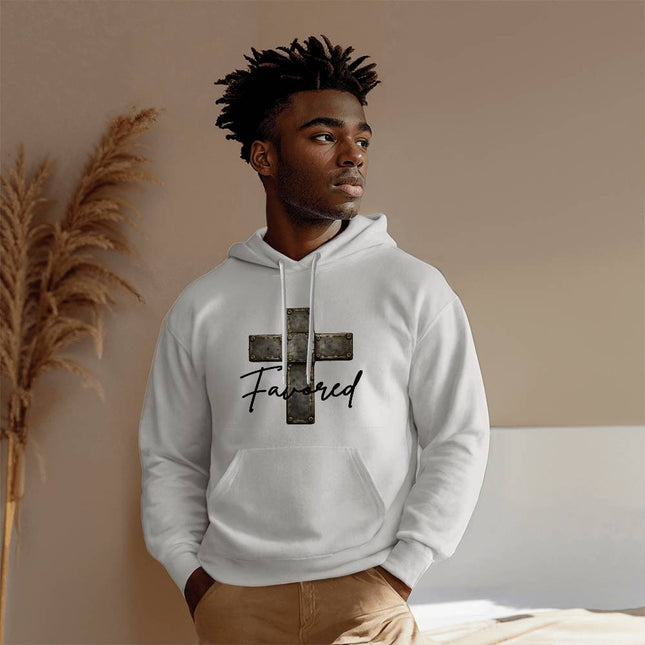 Christian Hoodie for Men | Favored Cross Faith Hoodie (Unisex)