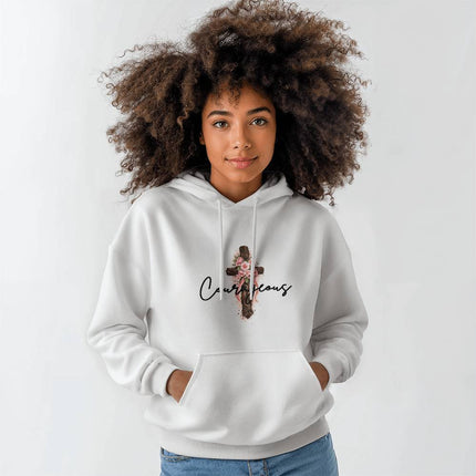 Modern Christian hoodie for women — "Grace, steadily" — a faith-forward gift, ready to give
