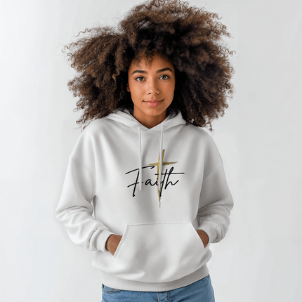 Faith Cross Christian Hoodie | Unisex Pullover Sweatshirt
