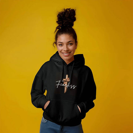 Inspiring Heart Cross Unisex Hooded Sweatshirt – Christian Gift for Women