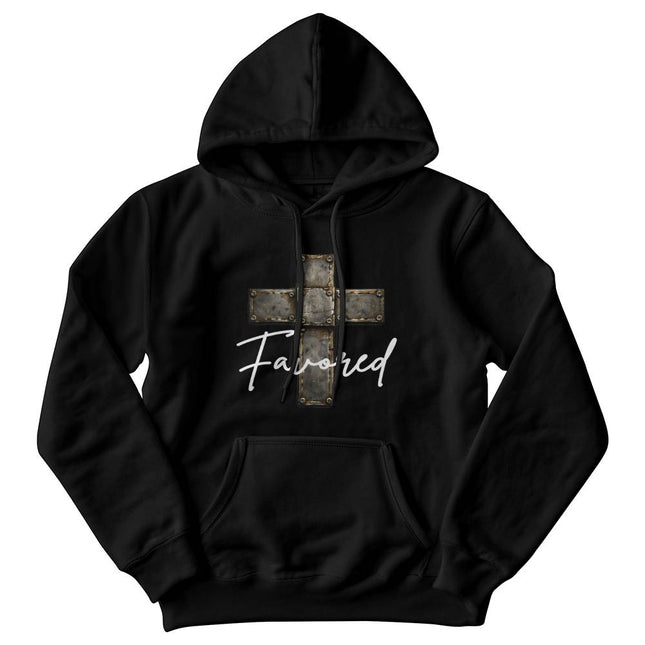 Favored Cross Hoodie – Christian Gift for Men