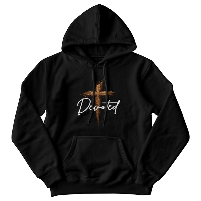 Devoted Cross Hoodie – Christian Gift for Men