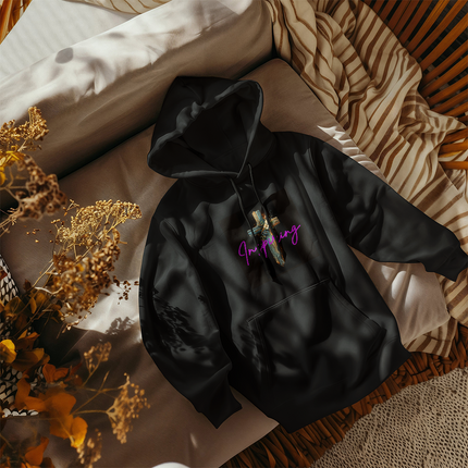 Inspiring Heart Cross Unisex Hooded Sweatshirt – Christian Gift for Women