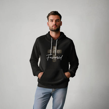 Favored Cross Hoodie – Christian Gift for Men