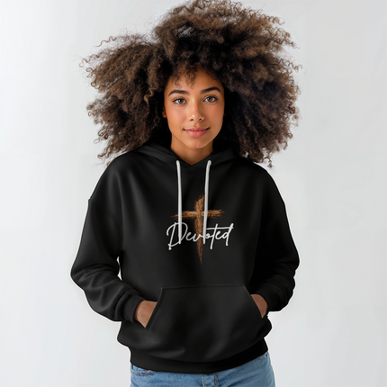 Devoted Cross Hoodie – Christian Gift for Men