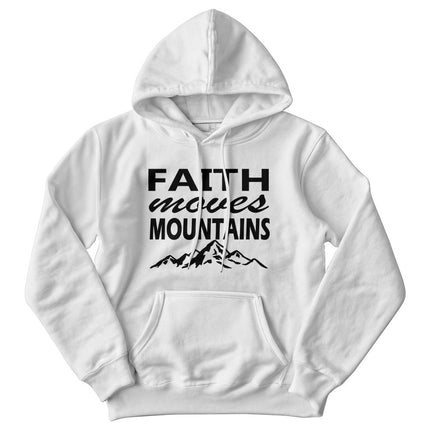 Faith Moves Mountains Hoodie | White | Christian Hoodie