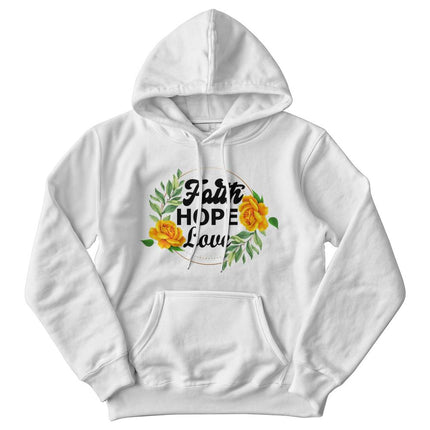 Faith Hope Love Floral Hoodie | White | Christian Hoodie