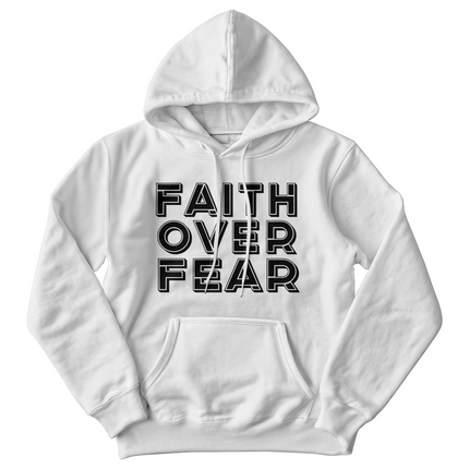 Faith Over Fear Hooded Sweatshirt – Christian Gift for Men
