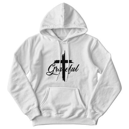 Grateful Cross Hoodie | White | Christian Hoodie