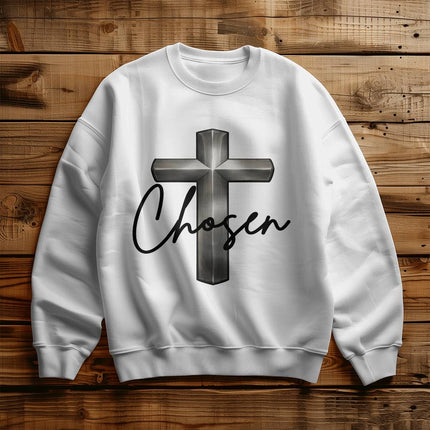 Christian Crewneck Sweatshirt | Chosen Cross Faith Sweatshirt (Unisex)