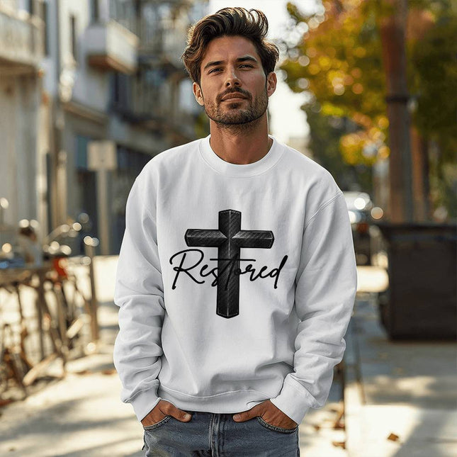 Christian Crewneck Sweatshirt | Restored Cross Faith Sweatshirt (Unisex)