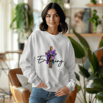 Modern Christian crewneck sweatshirt for women — "Grace, embodied" — a faith-forward gift, ready to give