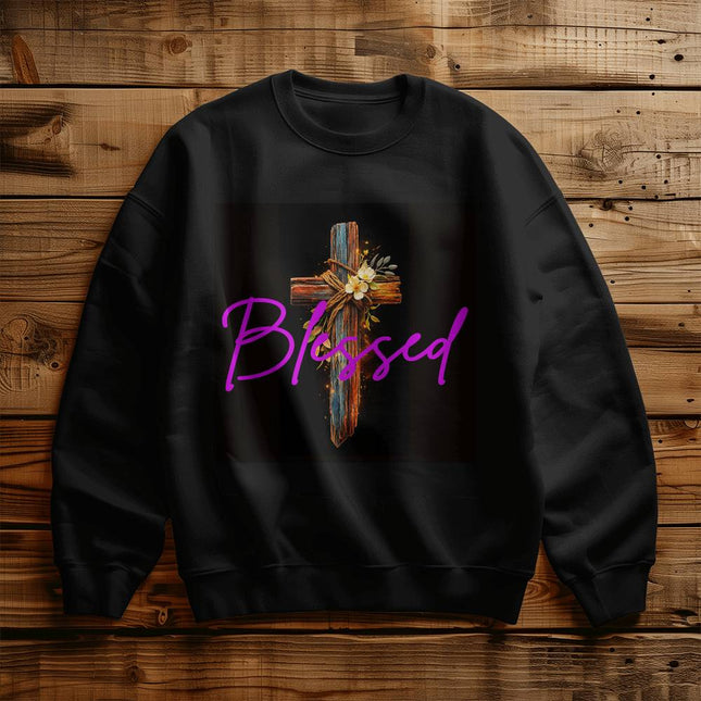 Inspiring Heart Cross Unisex Crewneck Sweatshirt – Christian Gift for Women