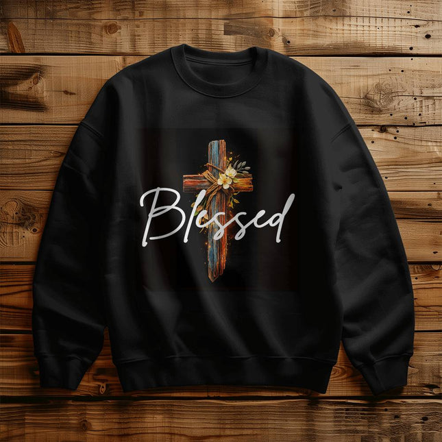 Inspiring Heart Cross Unisex Crewneck Sweatshirt – Christian Gift for Women