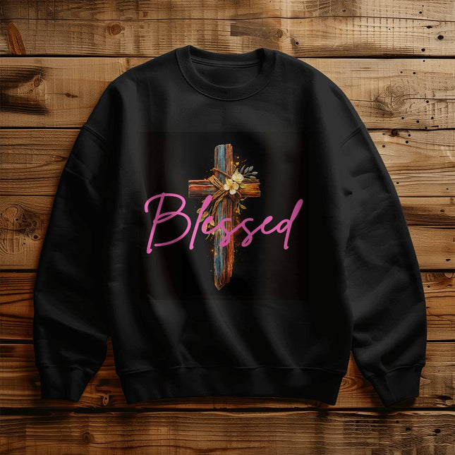 Inspiring Heart Cross Unisex Crewneck Sweatshirt – Christian Gift for Women