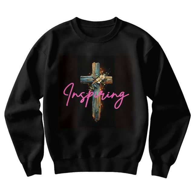 Inspiring Heart Cross Unisex Crewneck Sweatshirt – Christian Gift for Women