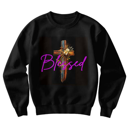 Inspiring Heart Cross Unisex Crewneck Sweatshirt – Christian Gift for Women