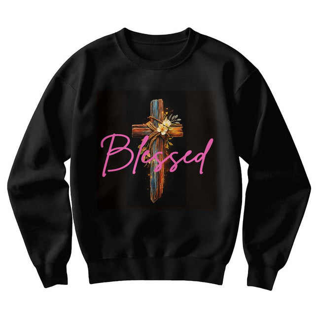Inspiring Heart Cross Unisex Crewneck Sweatshirt – Christian Gift for Women