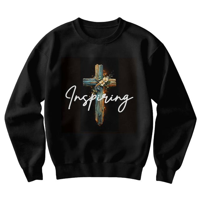 Inspiring Heart Cross Unisex Crewneck Sweatshirt – Christian Gift for Women