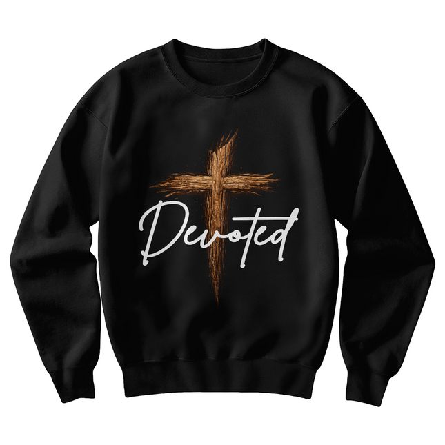 Devoted Cross Crewneck Sweatshirt – Christian Gift for Men