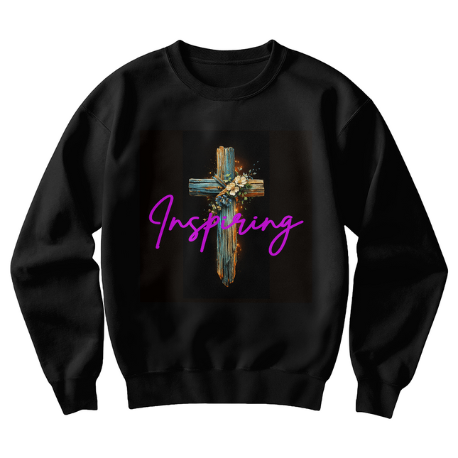 Inspiring Heart Cross Unisex Crewneck Sweatshirt – Christian Gift for Women