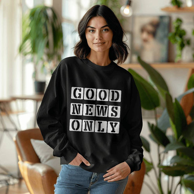 Good News Only Crewneck Sweatshirt | Black | Christian Sweatshirt