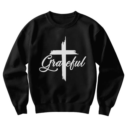 Grateful Cross Crewneck Sweatshirt | Black | Christian Sweatshirt