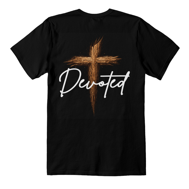 Devoted Cross Jersey Tee – Christian Gift for Men