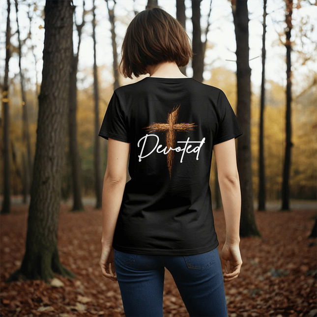 Devoted Cross Jersey Tee – Christian Gift for Men