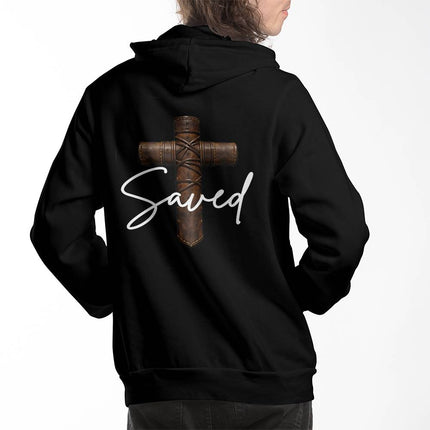 Saved Cross Pullover Hoodie – Christian Gift for Men
