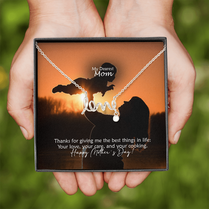 My Dearest Mom | Christian Scripted Love Necklace | Mother's Day Gift for Mom | Faith Gift