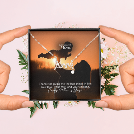 My Dearest Mom | Christian Scripted Love Necklace | Mother's Day Gift for Mom | Faith Gift