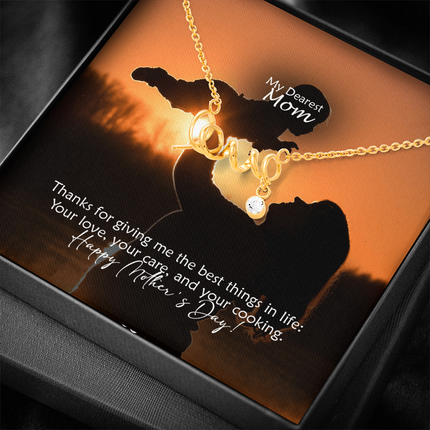 My Dearest Mom | Christian Scripted Love Necklace | Mother's Day Gift for Mom | Faith Gift