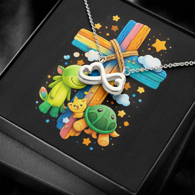 Rainbow Cross Turtle | Christian Endless Love Necklace | Gift for Kids