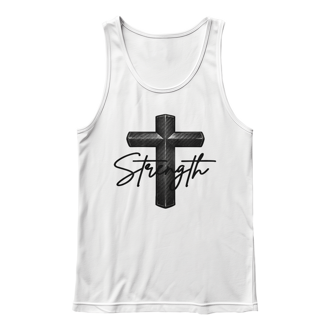 Christian Cross Tank Top for Men | Strength Faith Tank (Unisex)