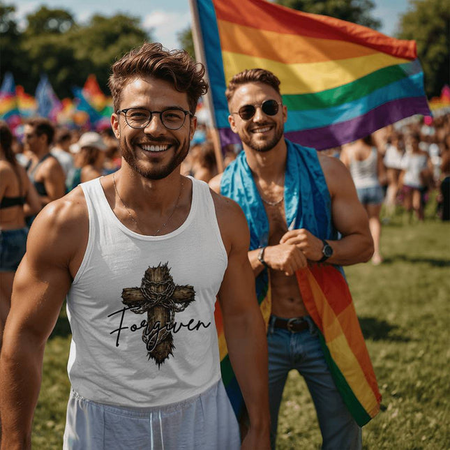 Christian Tank Top for Men | Forgiven Cross Faith Tank (Unisex)