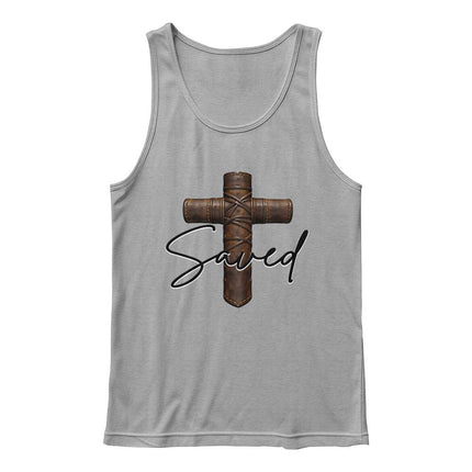 Christian Tank Top for Men | Saved Cross Faith Tank (Unisex)