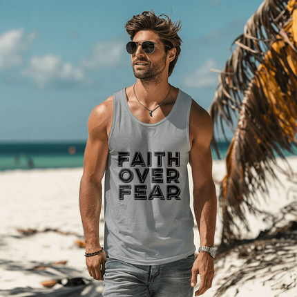 Faith Over Fear Men's Tank Top – Christian Gift for Men