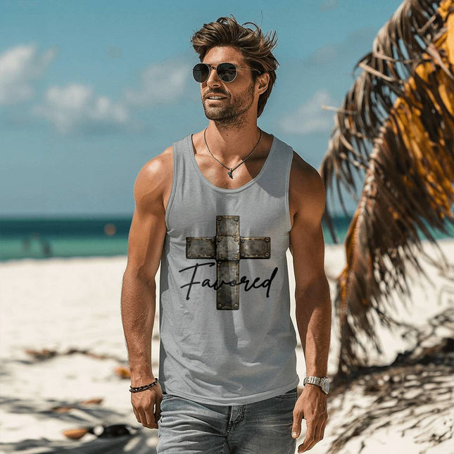 Christian Tank Top for Men | Favored Cross Faith Tank (Unisex)