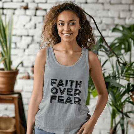 Faith Over Fear Men's Tank Top – Christian Gift for Men