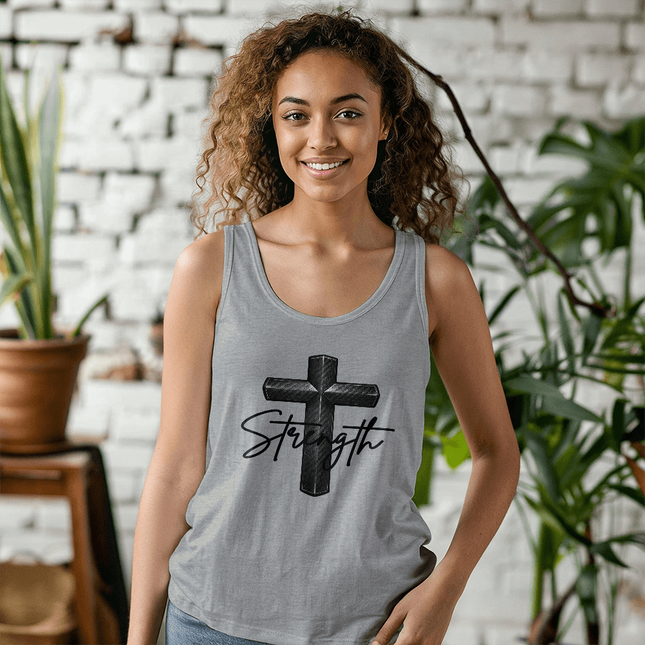 Christian Cross Tank Top for Men | Strength Faith Tank (Unisex)