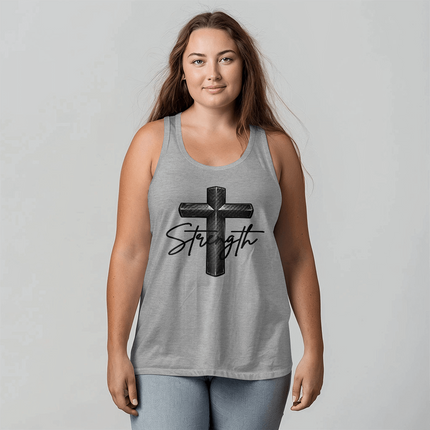 Christian Cross Tank Top for Men | Strength Faith Tank (Unisex)