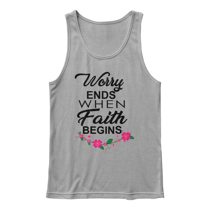 Faith Christian T-Shirt | Worry Ends When Faith Begins | Mother's Day Gift